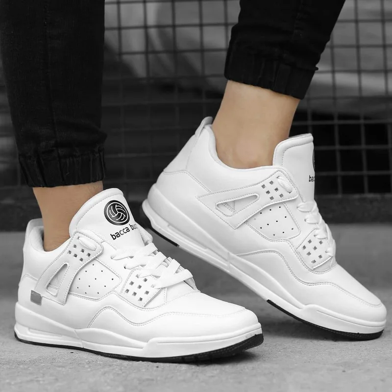 Bacca Bucci White Ultraforce Mid-Top Retro Fashion Athletic Sneakers for Men | Best Price UAE